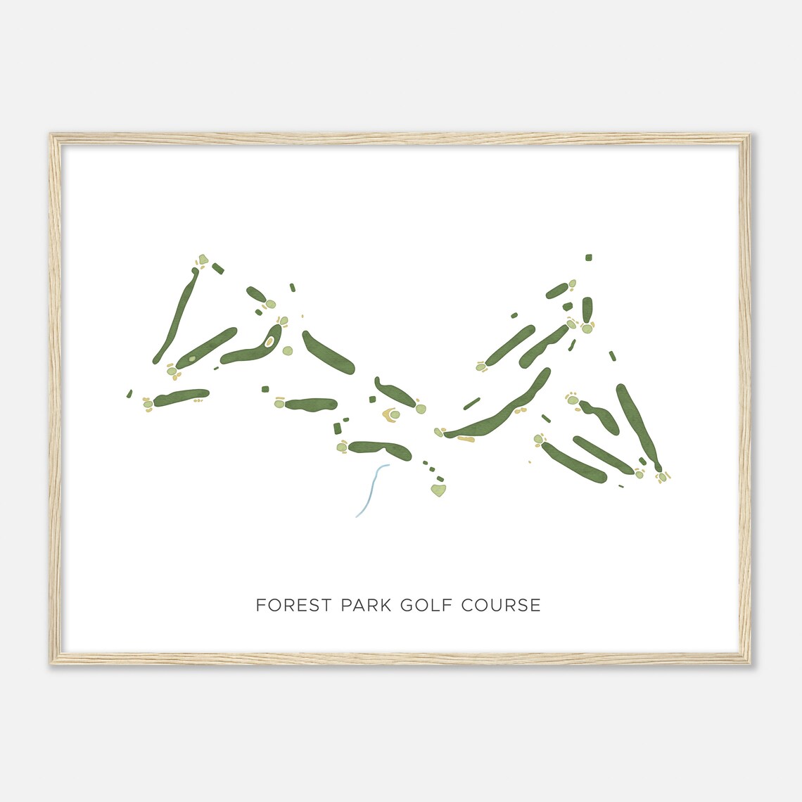 Forest Park Golf Course Maryland Watercolor Map Poster - Image 2