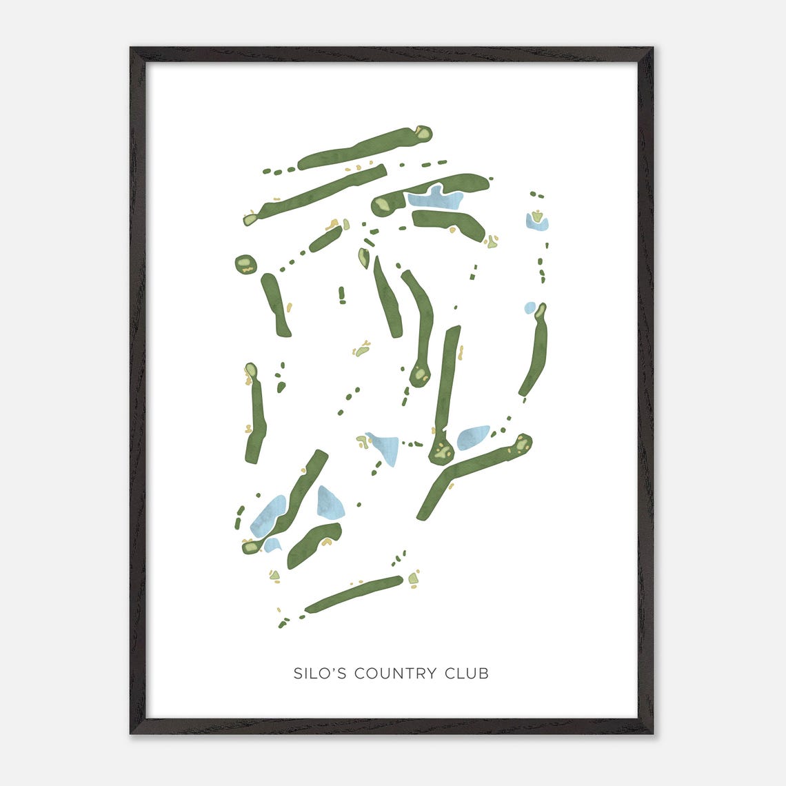 Silo's Country Club Kevil Kentucky Modern Watercolor Map Poster - Image 3