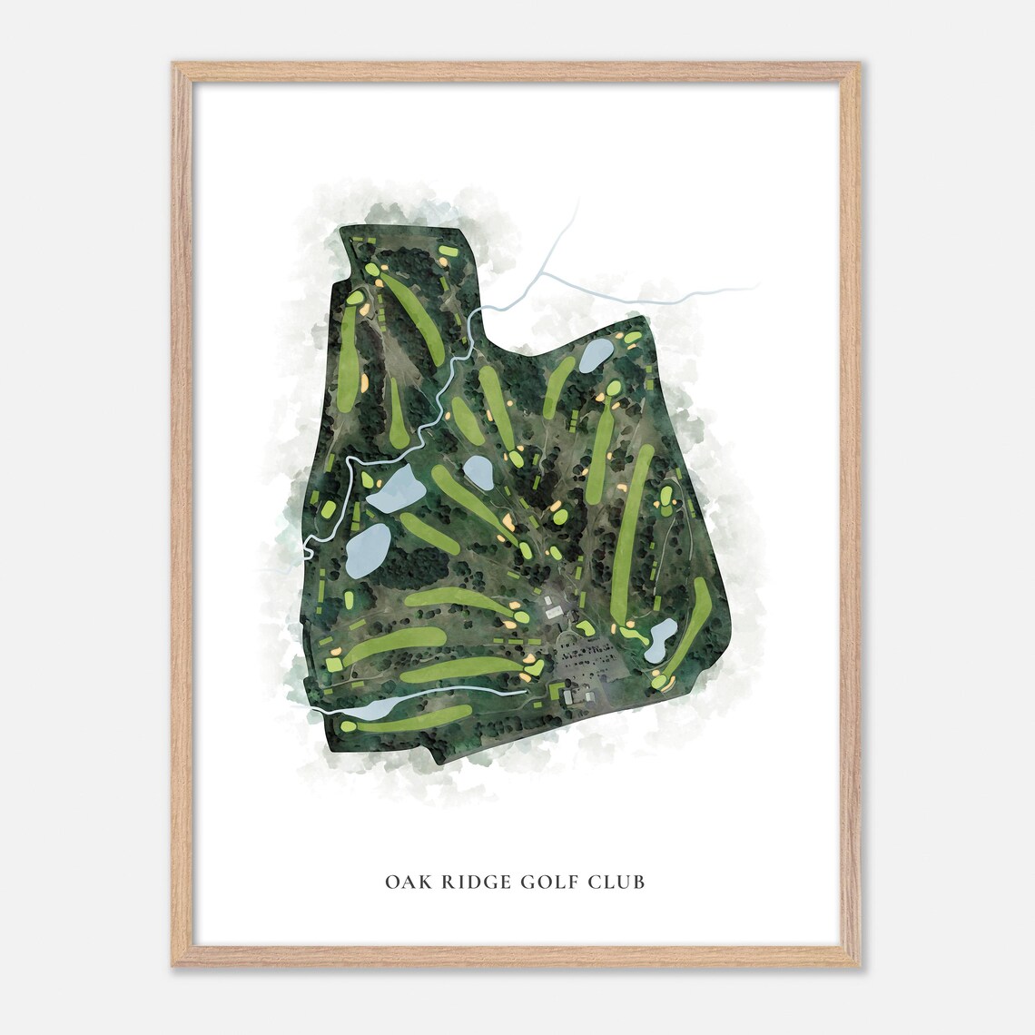 Oak Ridge Golf Club Massachusetts Classic Watercolor Map Poster - Image 6