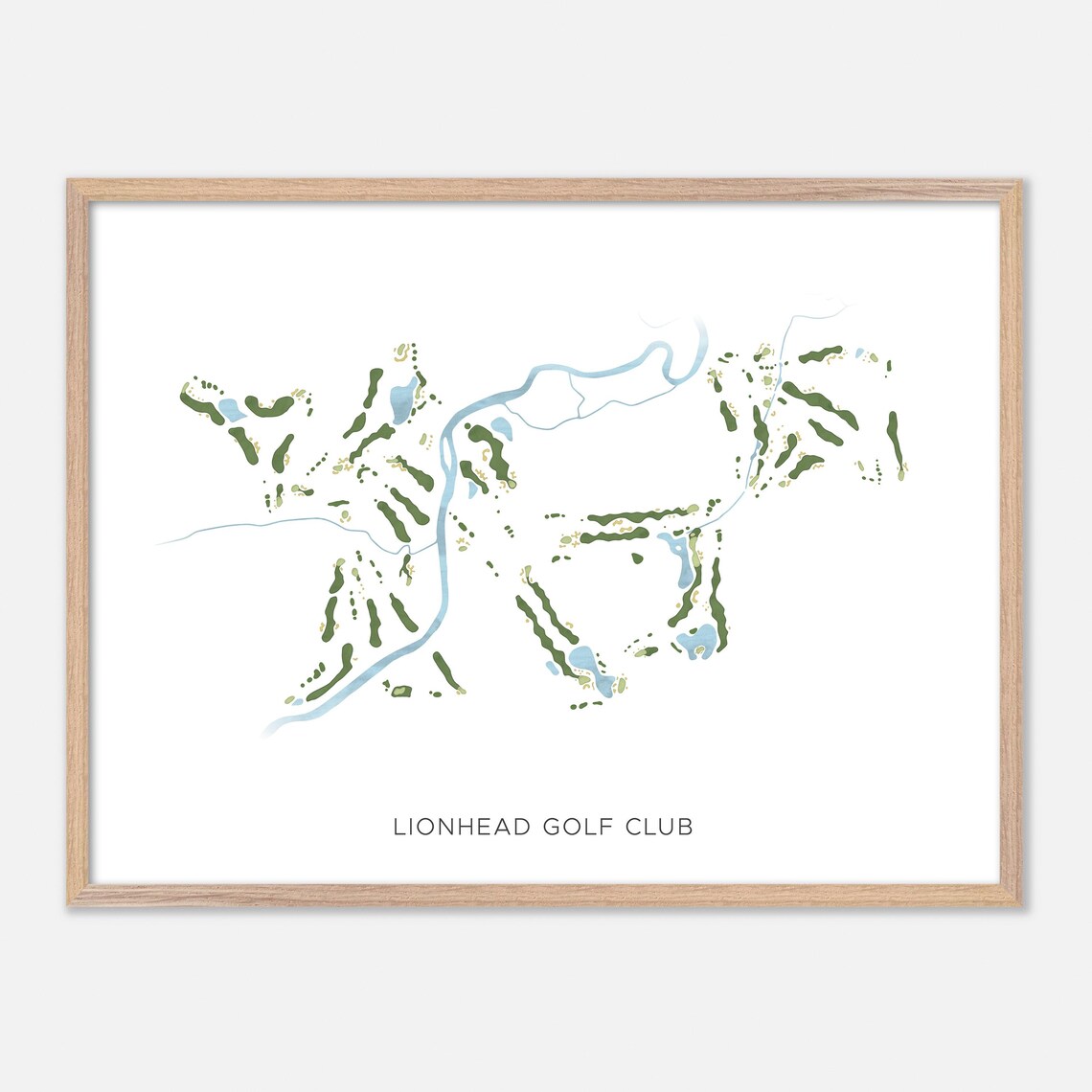 Lionhead Golf Club Canada Modern Minimalist Watercolor Golf Map Poster