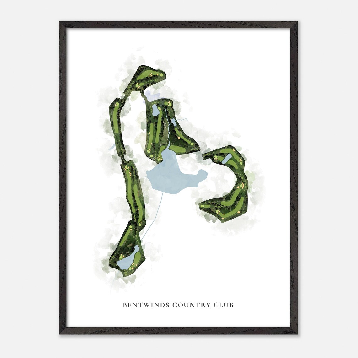 Bentwinds Country Club Golf Course Watercolor Map Art Poster - Image 3
