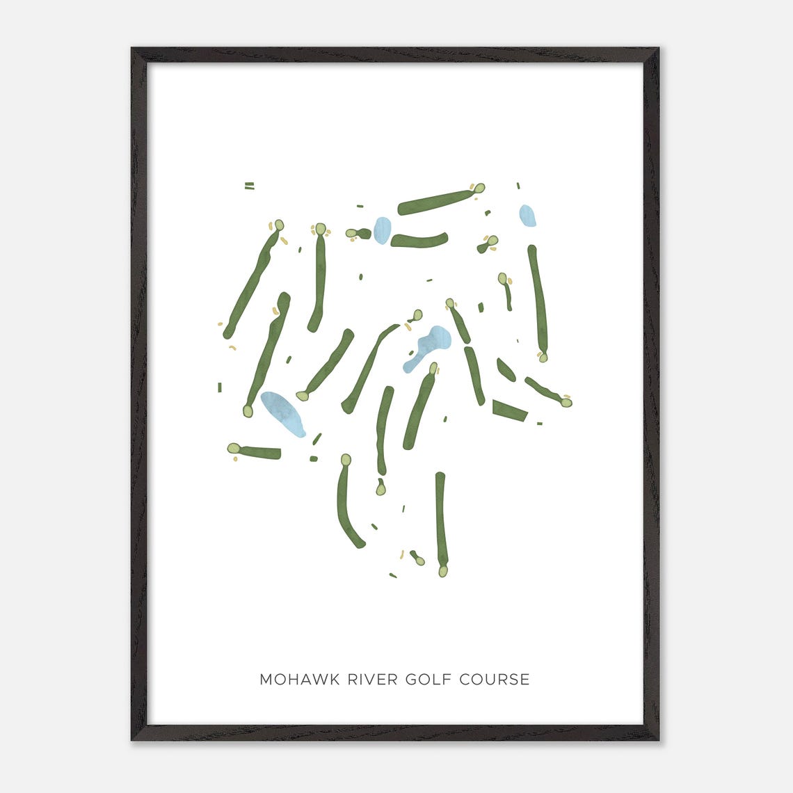 Mohawk River Golf Course Minimalist Watercolor Map Art Poster - Image 3