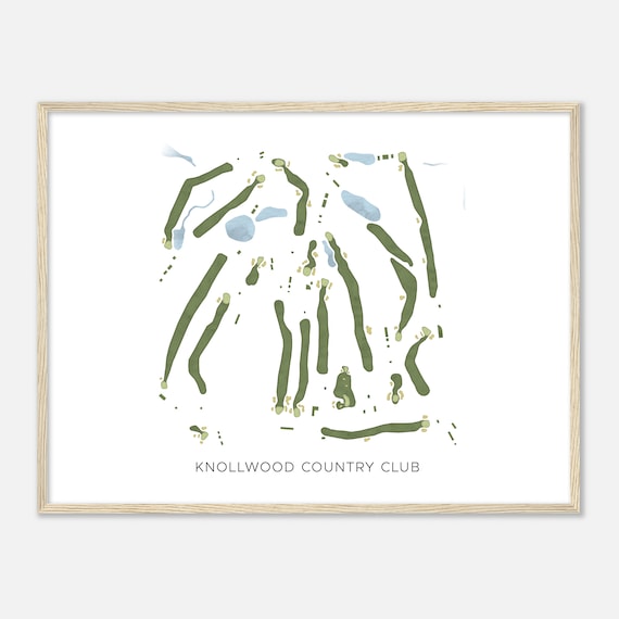 Knollwood Country Club Michigan Modern Watercolor Map Golfer Gift Golf Wall Art Golf Poster Print Course Layout