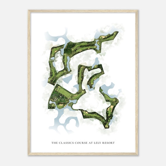 The Classics Course At Lely Resort Florida Classic Watercolor Map Golfer Gift Golf Wall Art Golf Poster Print Course Layout