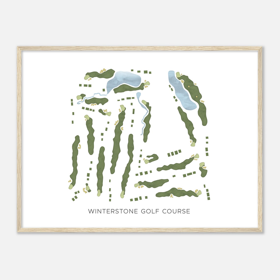 Winterstone Golf Course Modern Watercolor Layout Map Gift Poster