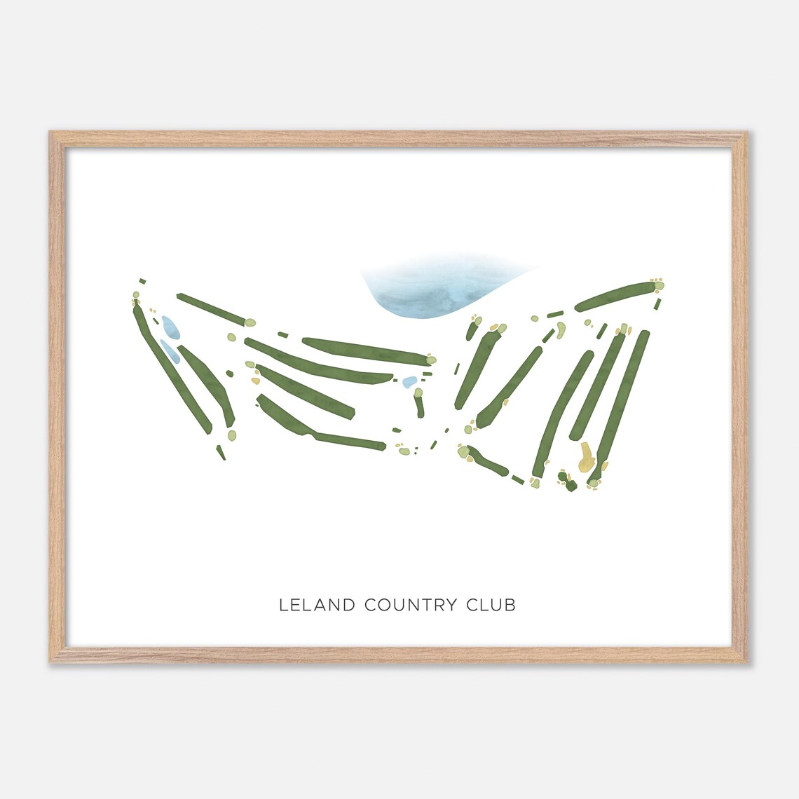 Leland Country Club Leland Michigan Watercolor Course Map Poster