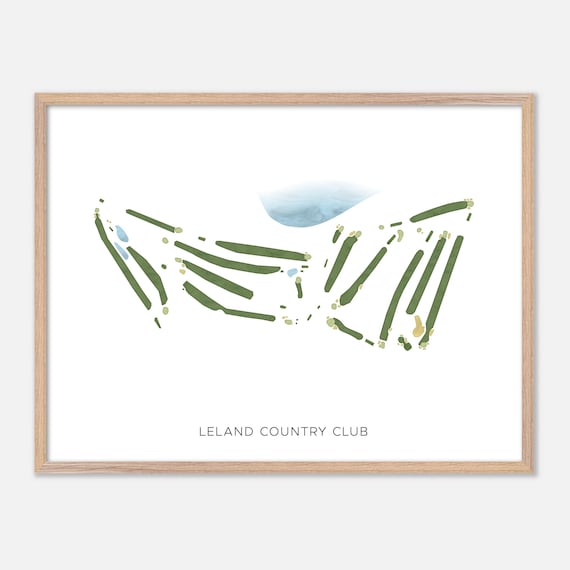 Leland Country Club Leland Michigan Watercolor Course Map Poster