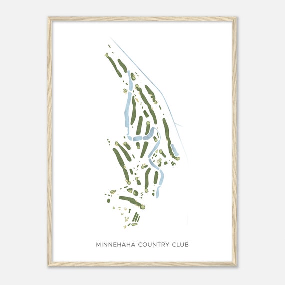 Minnehaha Country Club South Dakota Modern Watercolor Map Golfer Gift Golf Wall Art Golf Poster Print Course Layout