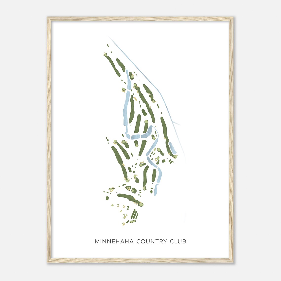 Minnehaha Country Club Minimalist Watercolor Course Map Poster