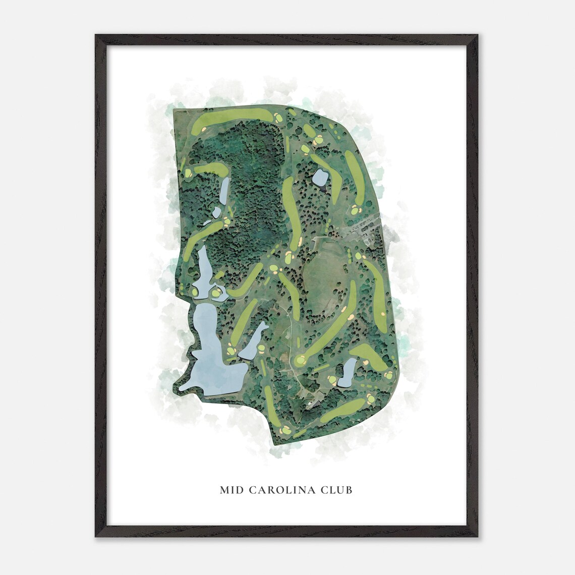 Mid Carolina Club South Carolina Classic Watercolor Map Golf Poster - Image 3