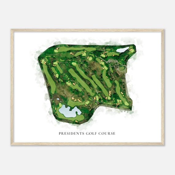 Presidents Golf Course Massachusetts Classic Watercolor Map Golfer Gift Golf Wall Art Golf Poster Print Course Layout