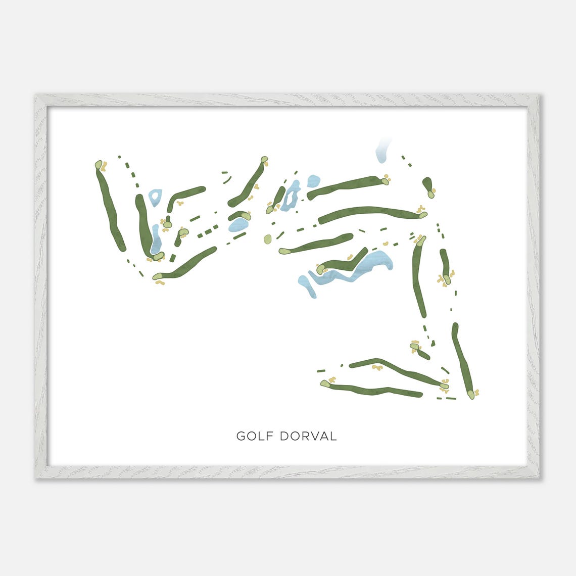 Golf Dorval Dorval Canada Modern Watercolor Course Map Poster - Image 3
