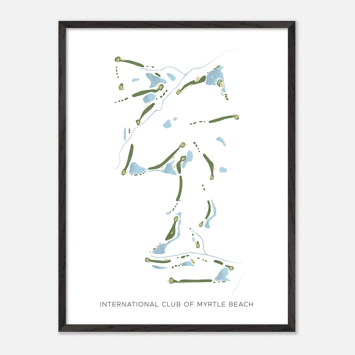 International Club of Myrtle Beach Modern Watercolor Map Poster - Image 3