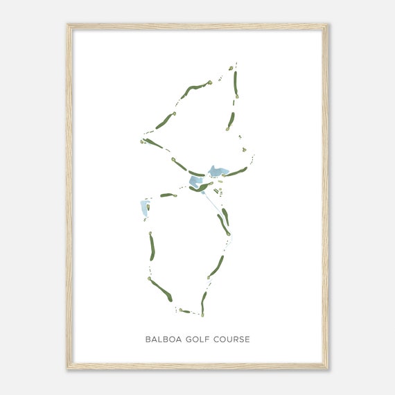 Balboa Golf Course Arkansas Modern Watercolor Map Golfer Gift Golf Wall Art Golf Poster Print Course Layout