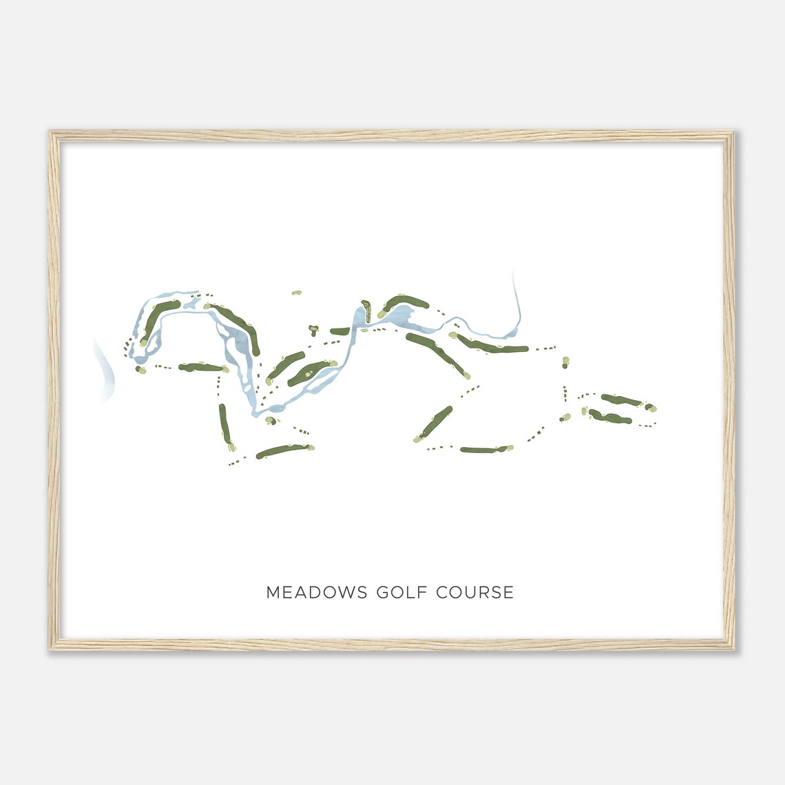Meadows Golf Course Oregon Modern Watercolor Map Golfer Gift Golf Wall Art Golf Poster Print Course Layout