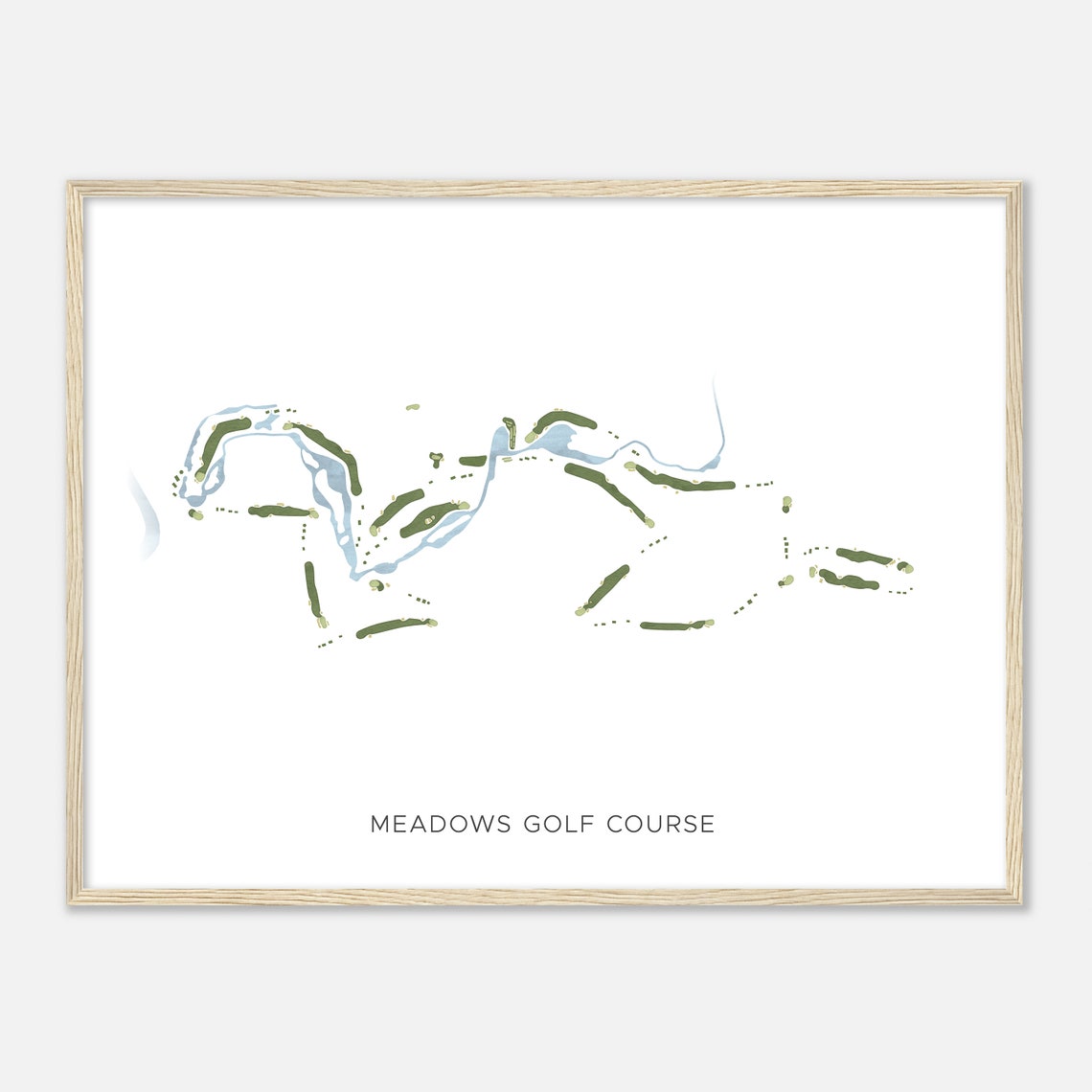 Scenic Meadows Golf Course Modern Minimalist Course Map Poster