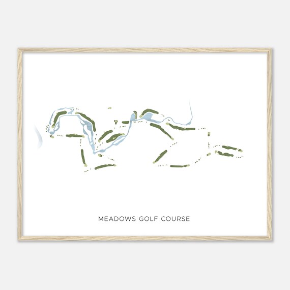 Meadows Golf Course Oregon Modern Watercolor Map Golfer Gift Golf Wall Art Golf Poster Print Course Layout