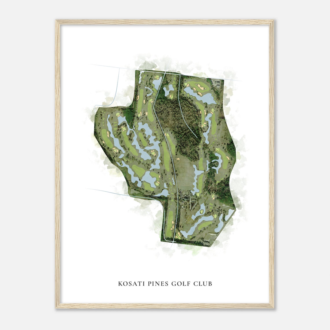 Kosati Pines Golf Club Classic Watercolor Fairway Map Poster - Image 2