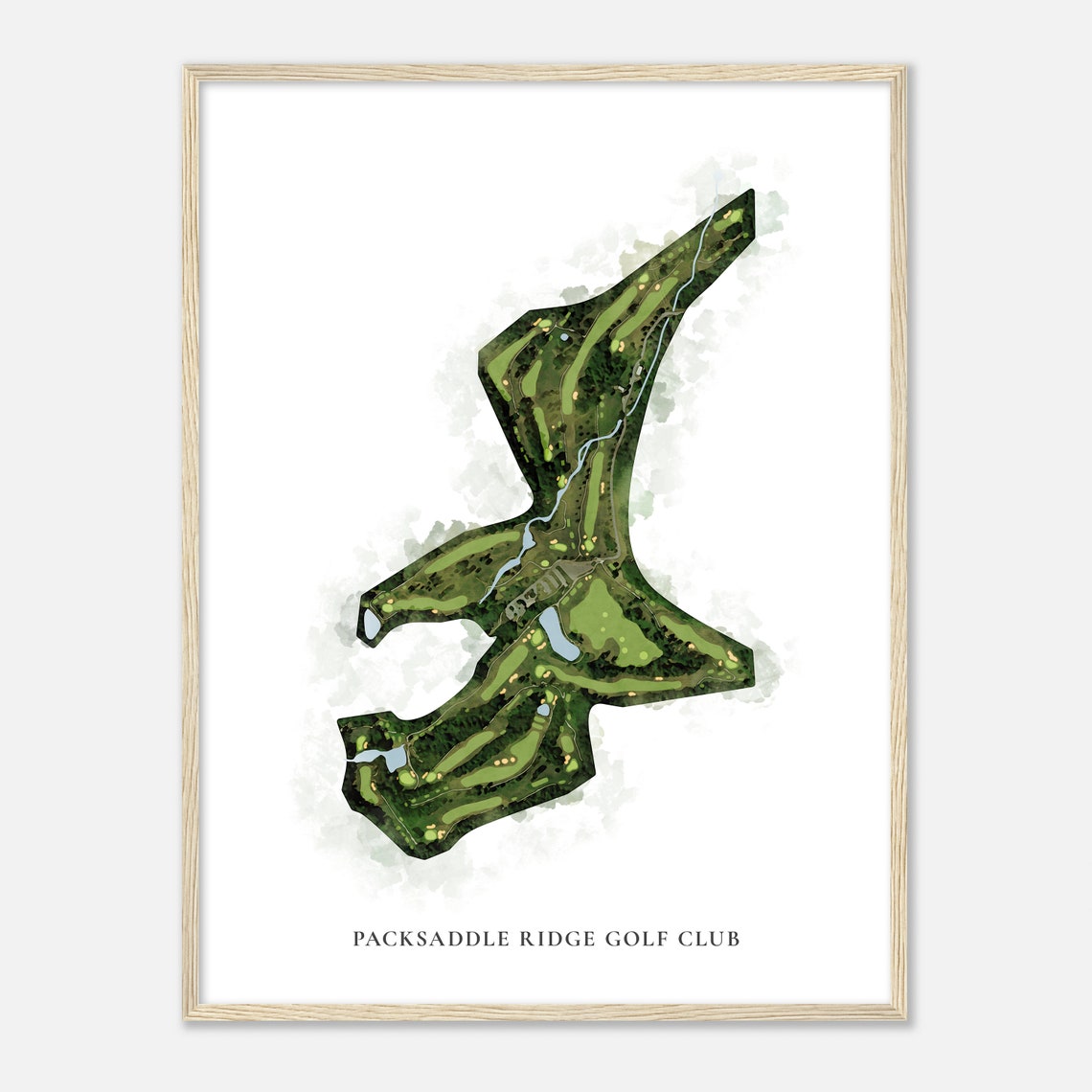 Packsaddle Ridge Golf Club Virginia Classic Watercolor Map Poster - Image 2