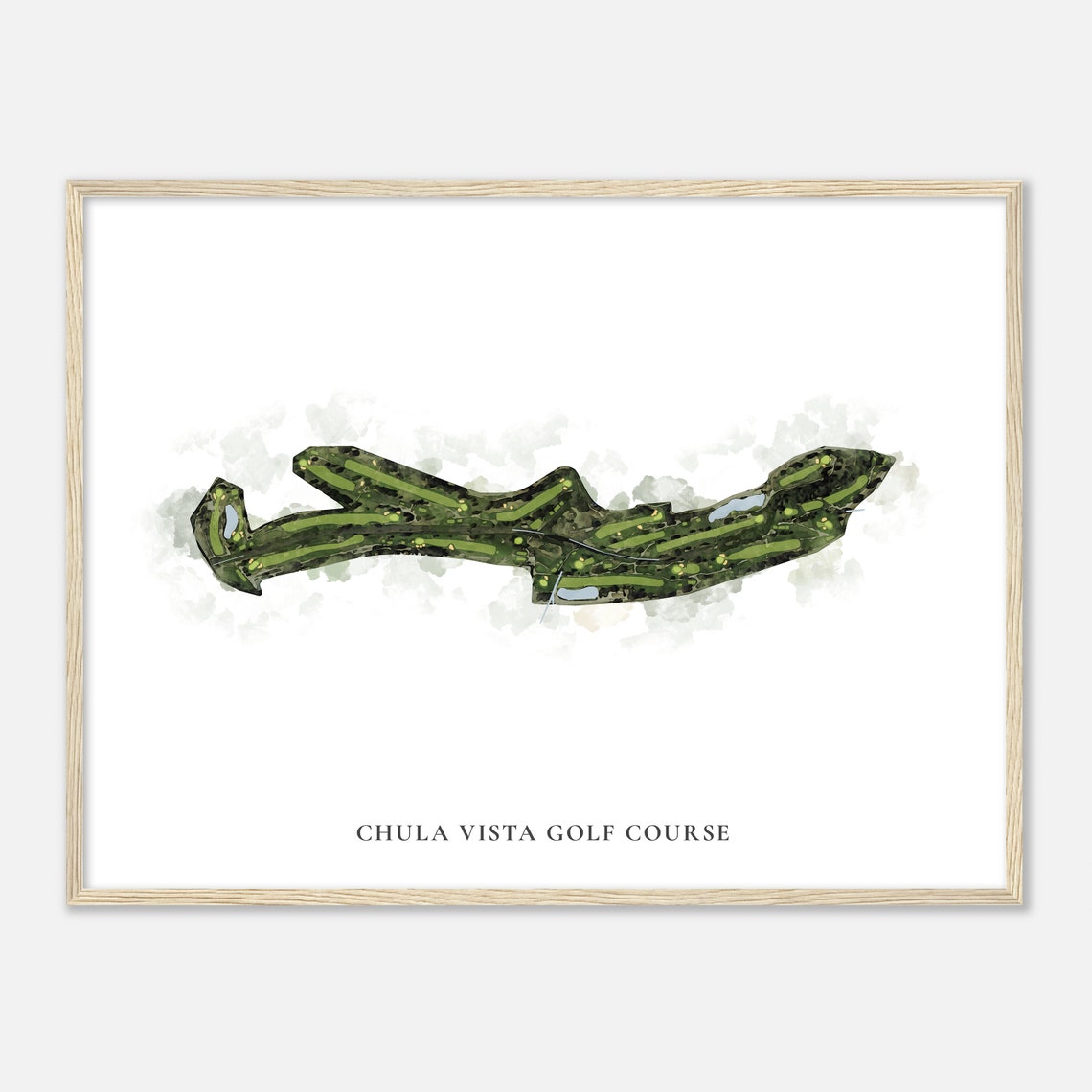 Chula Vista Golf Course California Classic Watercolor Golf Map Print - Image 2