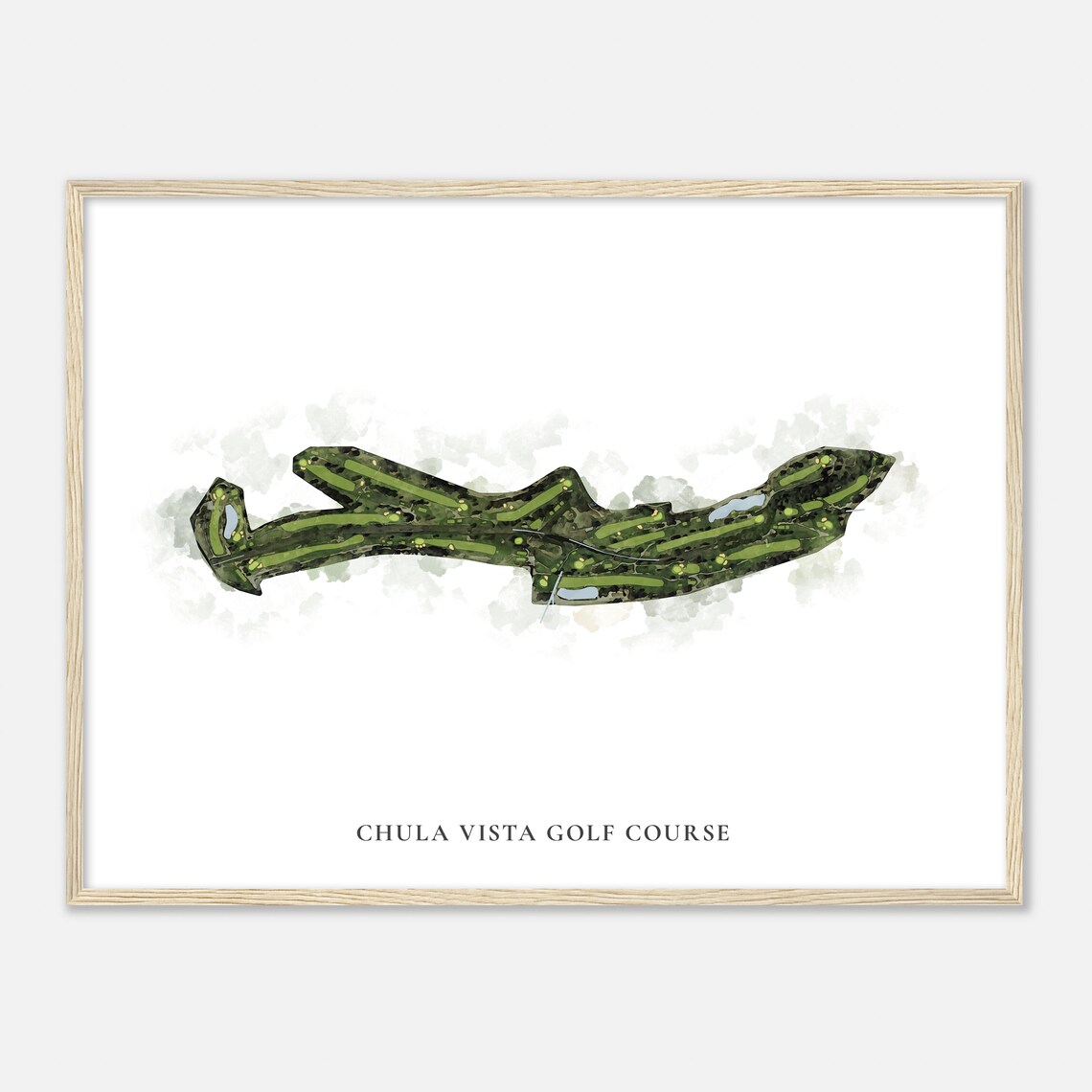 Chula Vista Golf Course California Classic Watercolor Map Golfer Gift Golf Wall Art Golf Poster Print Course Layout - Image 2