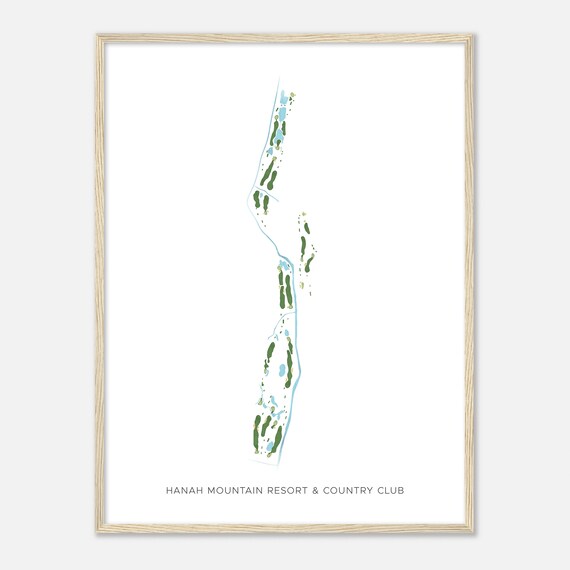 Hanah Mountain Resort Country Club New York Modern Watercolor Map Golfer Gift Golf Wall Art Golf Poster Print Course Layout
