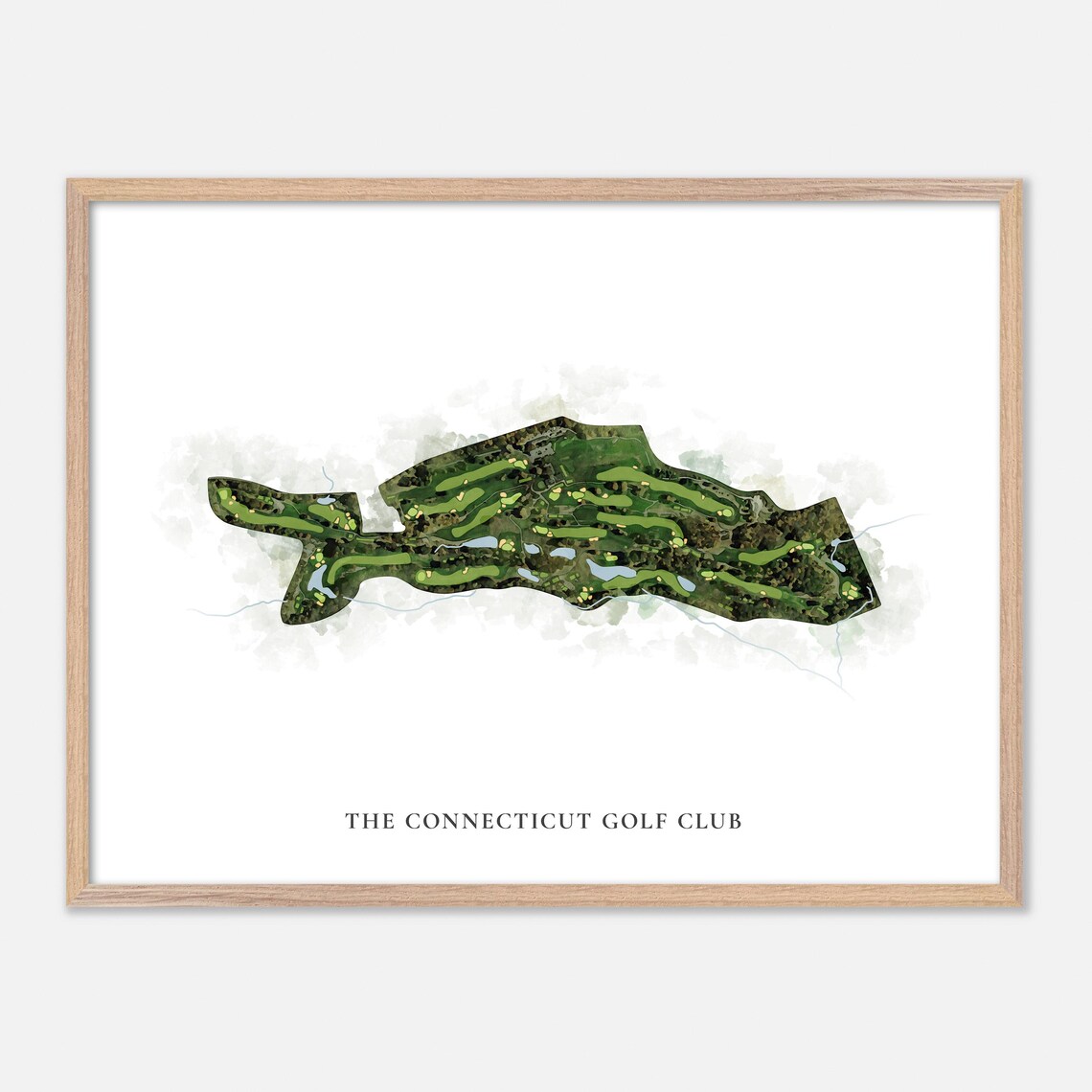 The Connecticut Golf Club Classic Watercolor Course Map Poster