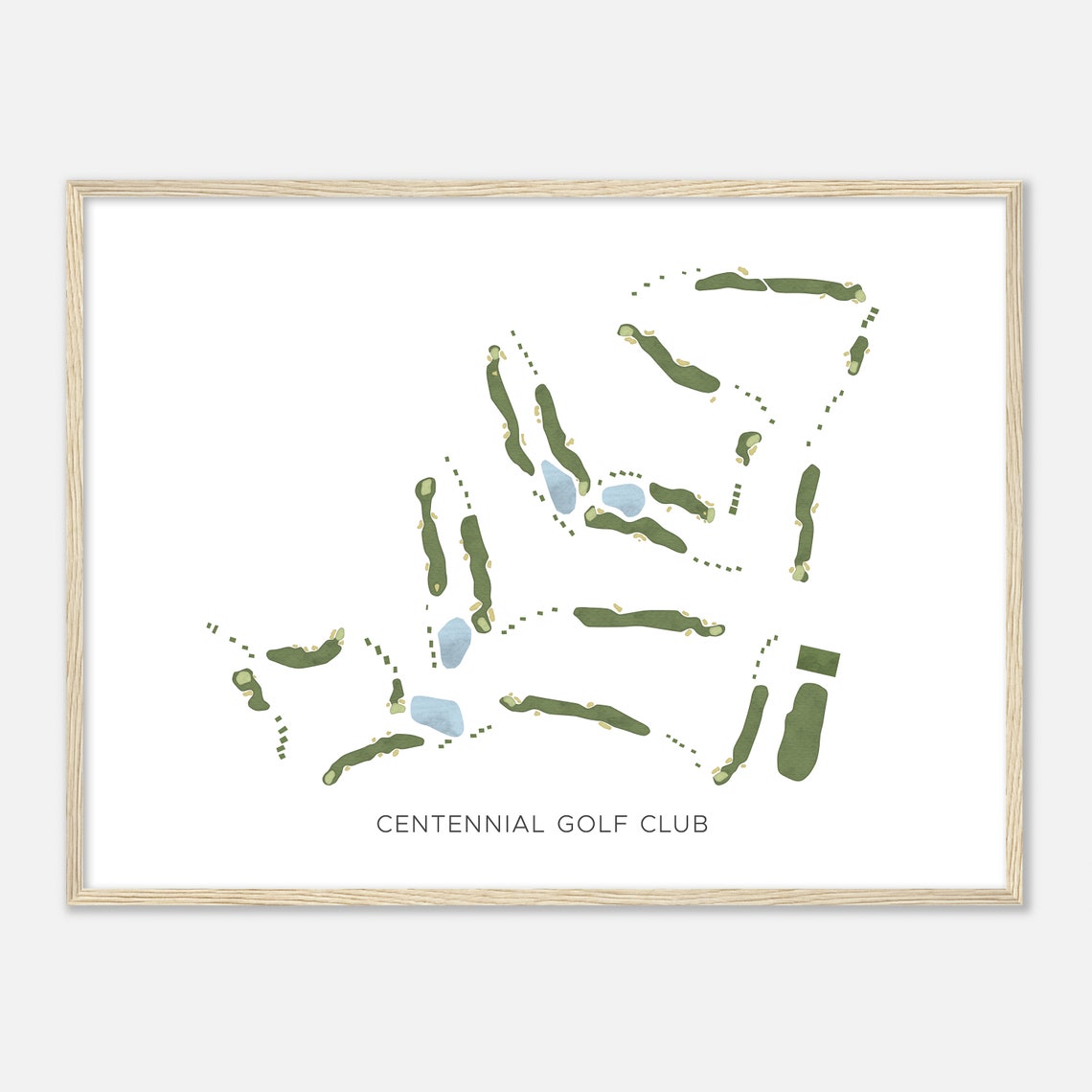 Centennial Golf Club Minimalist Modern Watercolor Map Poster - Image 2