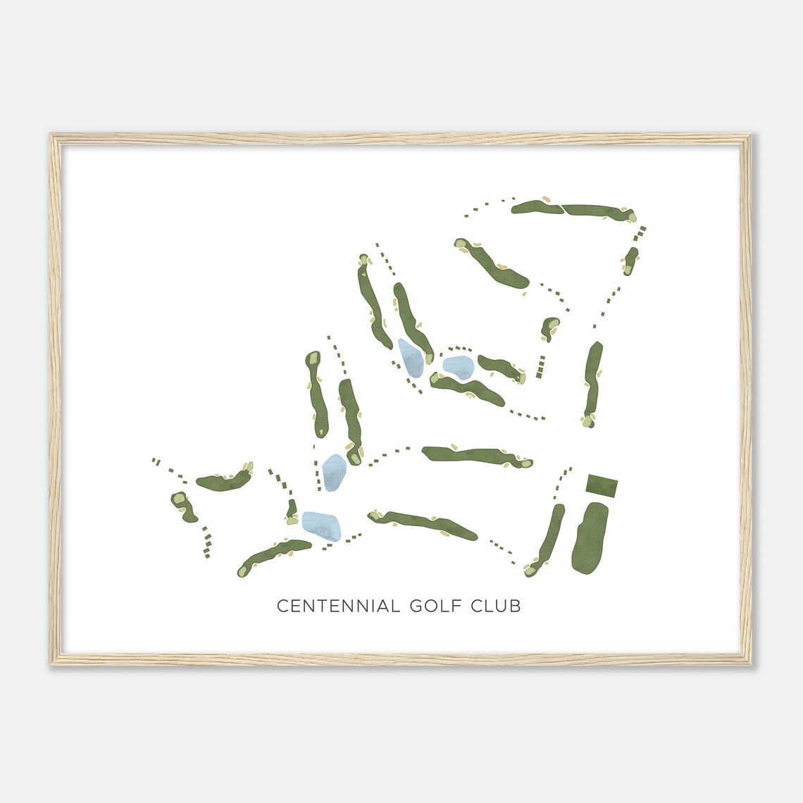 Centennial Golf Club Oregon Modern Watercolor Map Golfer Gift Golf Wall Art Golf Poster Print Course Layout - Image 2