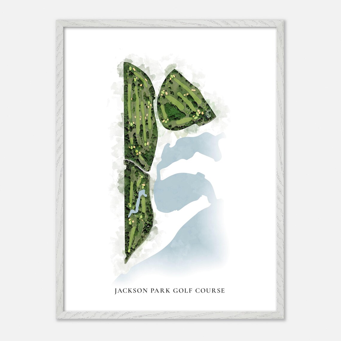 Jackson Park Golf Course Chicago Illinois Classic Watercolor Map Poster - Image 2