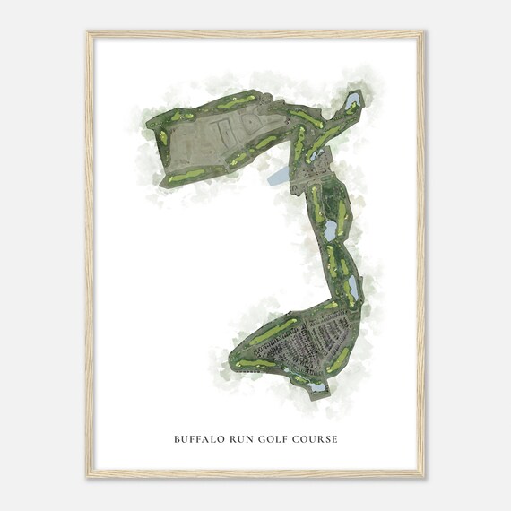 Buffalo Run Golf Course Colorado Classic Watercolor Map Golfer Gift Golf Wall Art Golf Poster Print Course Layout