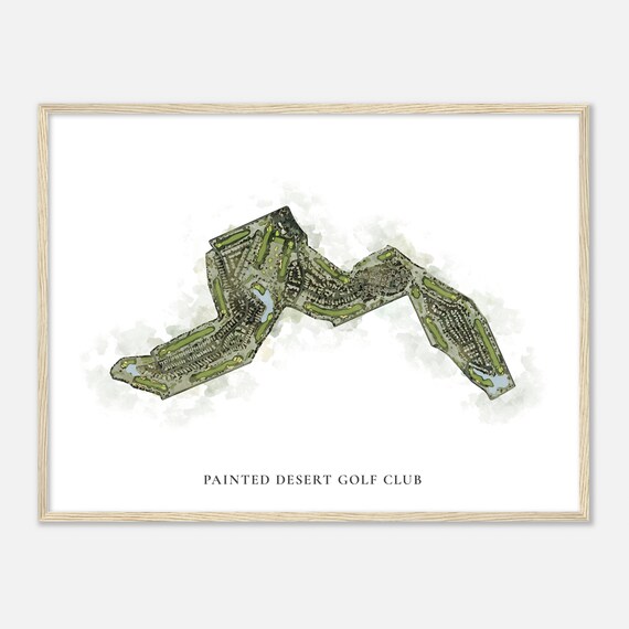 Painted Desert Golf Club Nevada Classic Watercolor Map Golfer Gift Golf Wall Art Golf Poster Print Course Layout