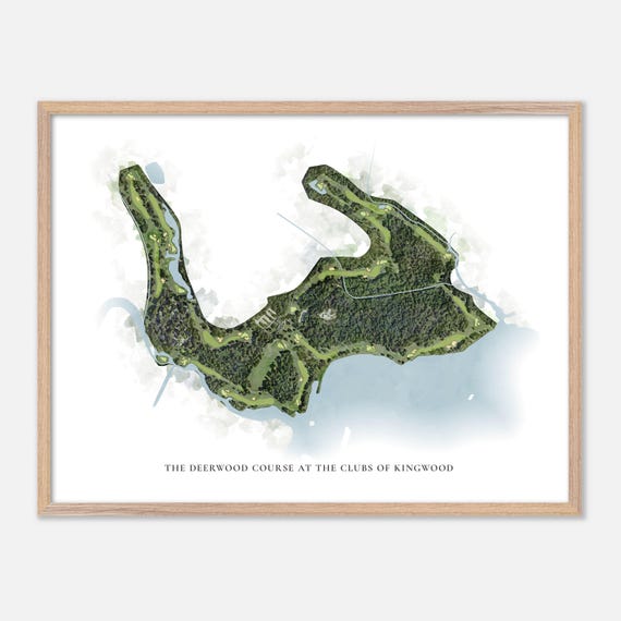 The Deerwood Course At The Clubs Of Kingwood In Kingwood Texas Classic Watercolor Map Golfer Gift Golf Wall Art Golf Poster Print