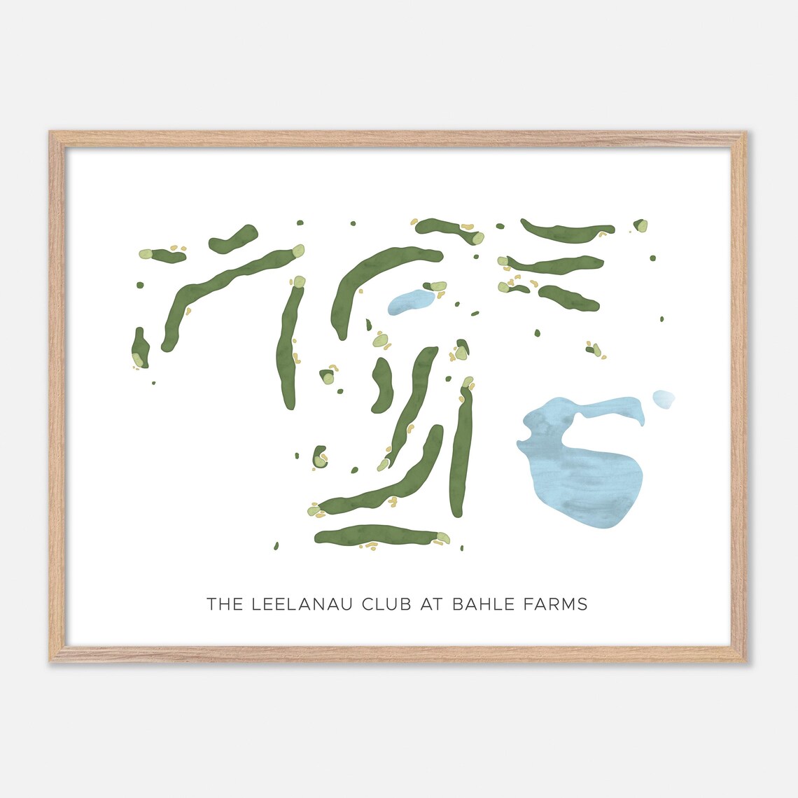 The Leelanau Club at Bahle Farms Modern Watercolor Golf Map Poster