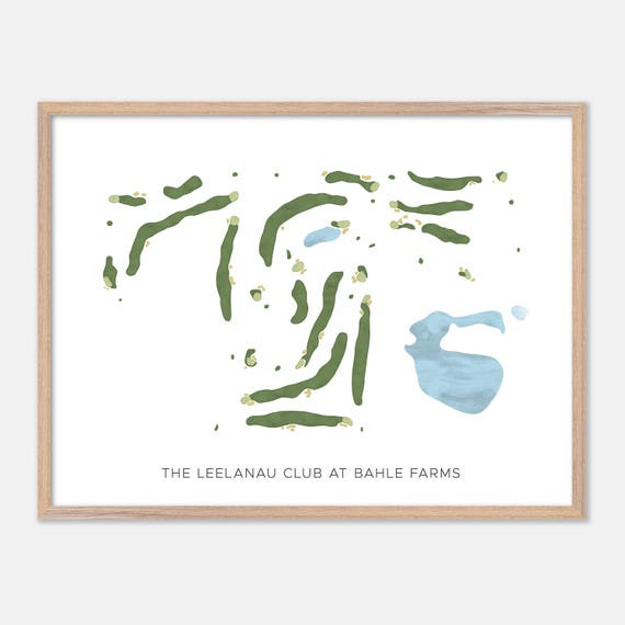 The Leelanau Club At Bahle Farms In Suttons Bay Michigan Modern Watercolor Map Golfer Gift Golf Wall Art Golf Poster Print