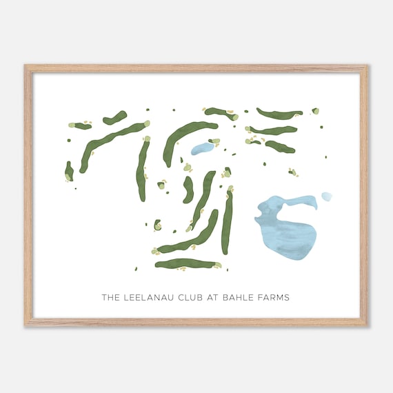 The Leelanau Club at Bahle Farms Modern Watercolor Golf Map Poster