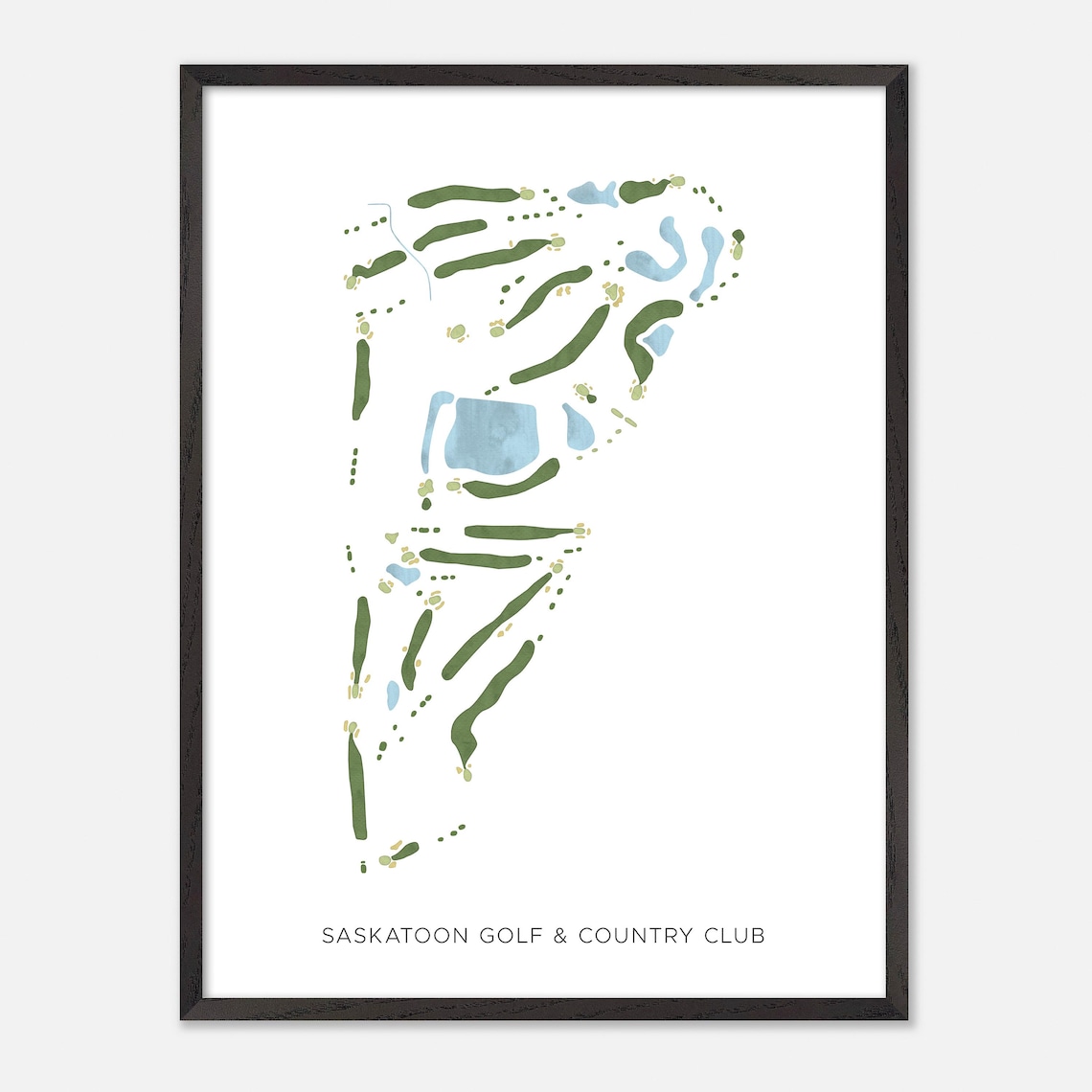 Saskatoon Golf Country Club Furdale Modern Watercolor Map Poster - Image 2