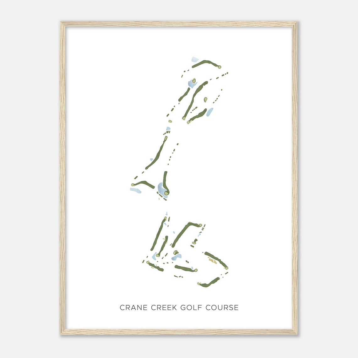 Crane Creek Golf Course Illinois Modern Watercolor Map Golfer Gift Golf Wall Art Golf Poster Print Course Layout - Image 2