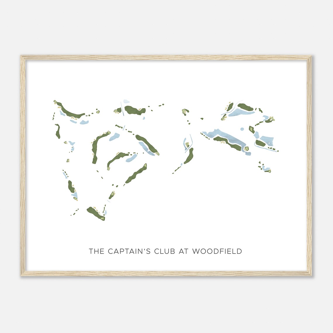 The Captains Club At Woodfield Watercolor Golf Course Map Poster - Image 2