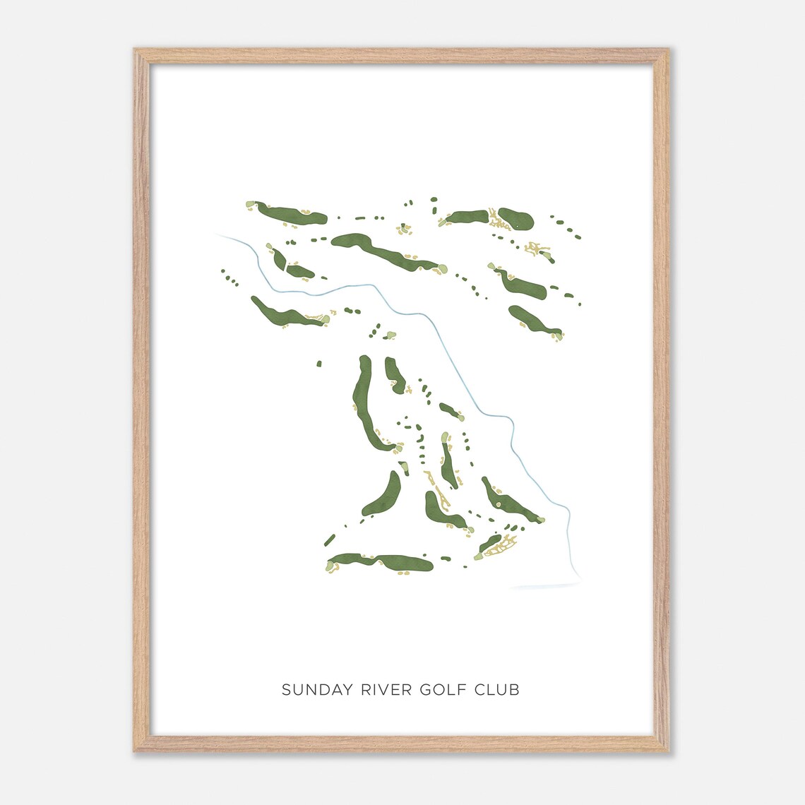 Sunday River Golf Club Newry Maine Modern Watercolor Map Poster - Image 2