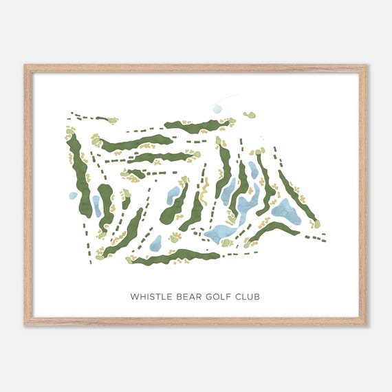 Whistle Bear Golf Club In Canada Modern Watercolor Map Golfer Gift Golf Wall Art Golf Poster Print Course Layout