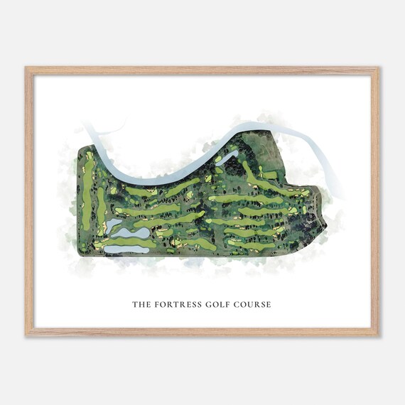 The Fortress Golf Course Michigan Classic Watercolor Map Poster