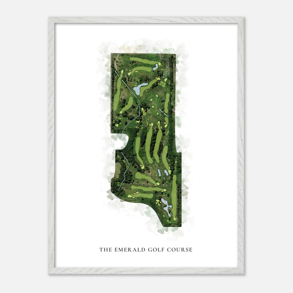 The Emerald Golf Course Michigan Classic Watercolor Map Poster - Image 2