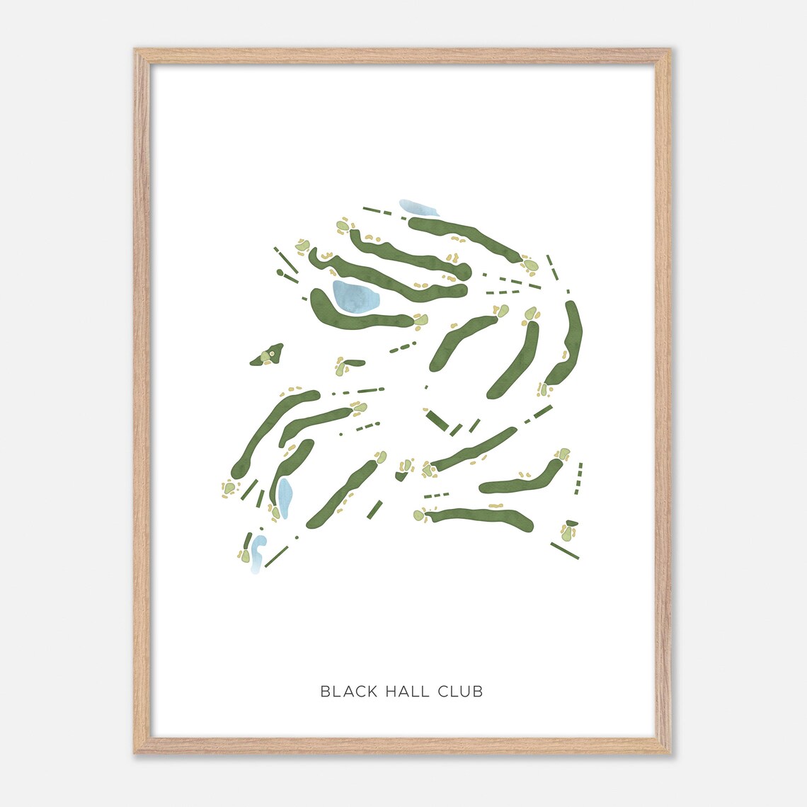 Black Hall Club Old Lyme Connecticut Modern Watercolor Golf Map Poster - Image 2