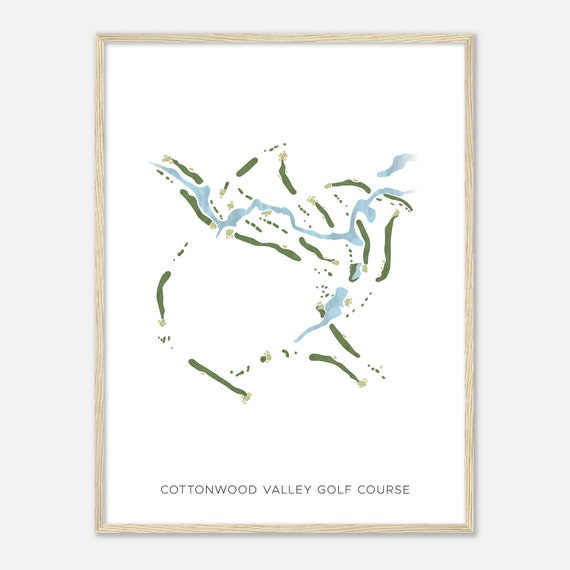 Cottonwood Valley Golf Course Texas Modern Watercolor Map Golfer Gift Golf Wall Art Golf Poster Print Course Layout