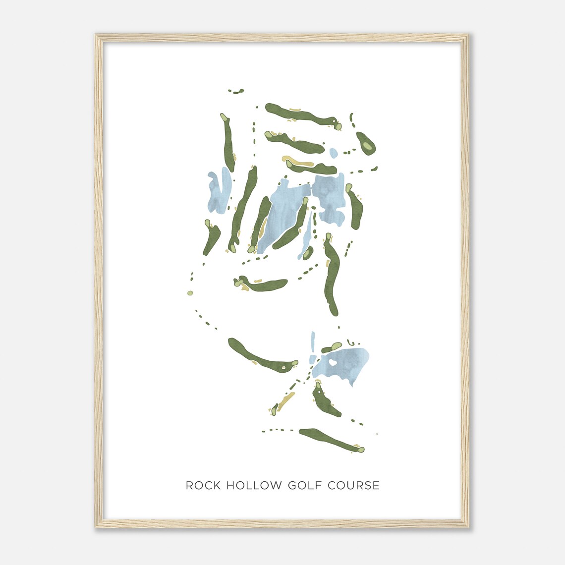 Rock Hollow Golf Course Indiana Modern Watercolor Map Golfer Gift Golf Wall Art Golf Poster Print Course Layout - Image 2