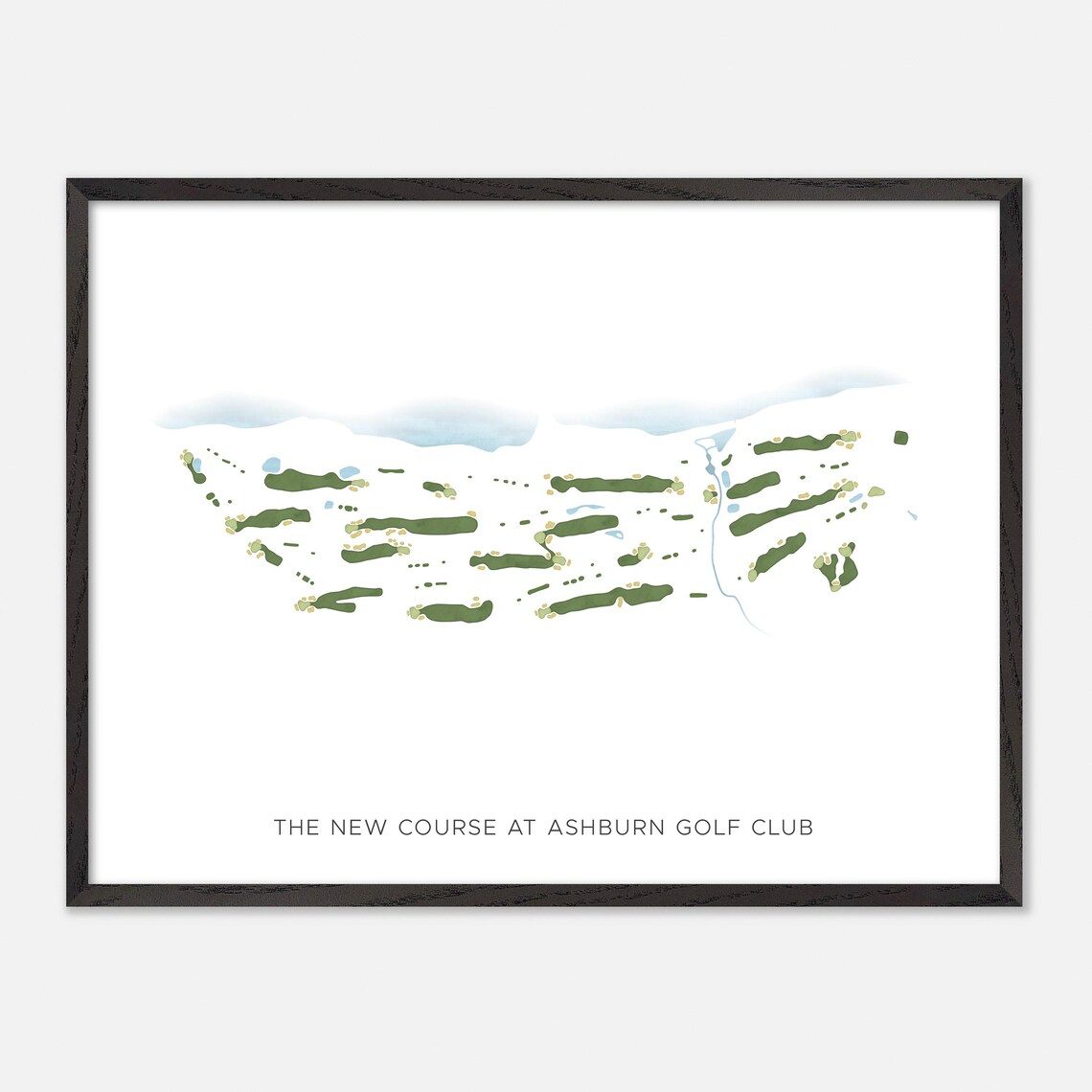 The New Course at Ashburn Golf Club Fall River Canada Modern Watercolor Map Poster - Image 4