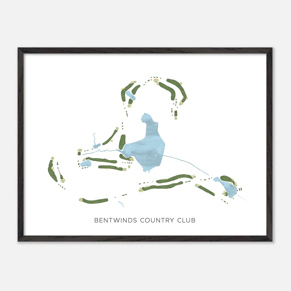 Bentwinds Country Club North Carolina Modern Watercolor Map Poster - Image 5