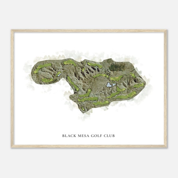 Black Mesa Golf Club New Mexico Watercolor Map, Golf Poster