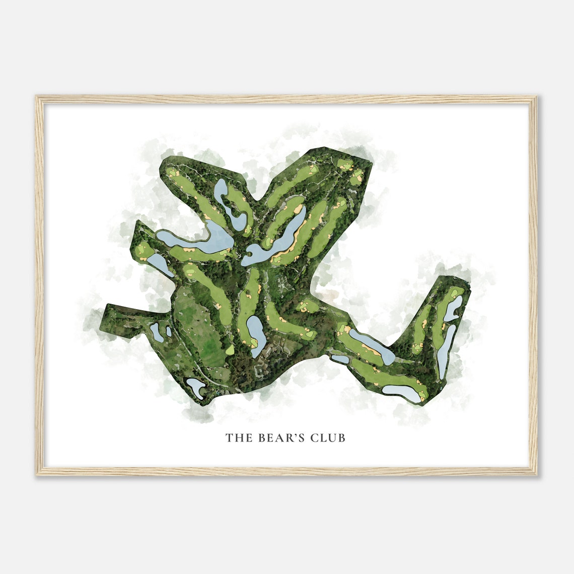 The Bear's Club Florida Golf Course Map Classic Watercolor Poster - Image 2